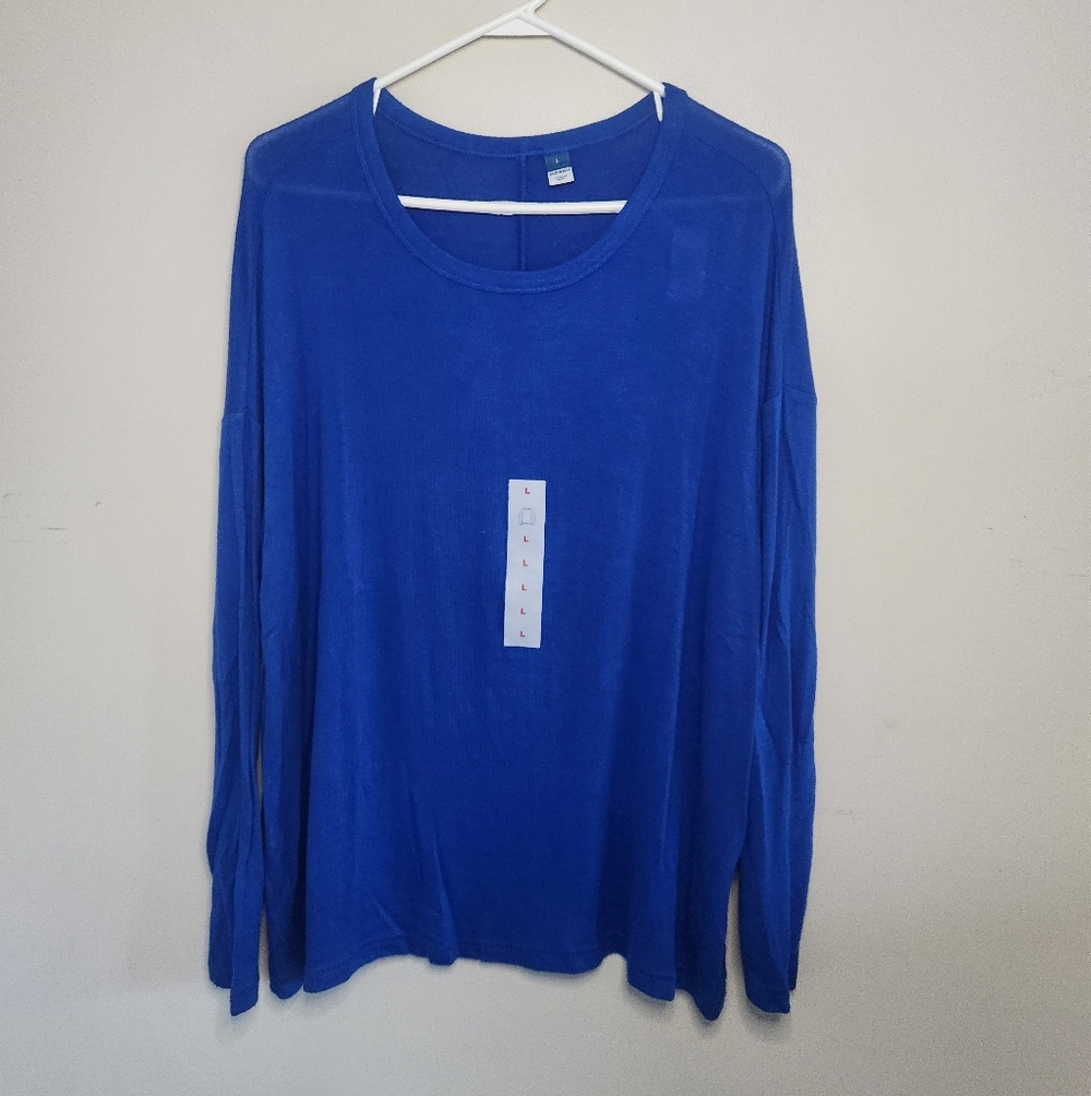 Women's Old Navy Blue Long Sleeve Casual Shirt Sz Large NWT